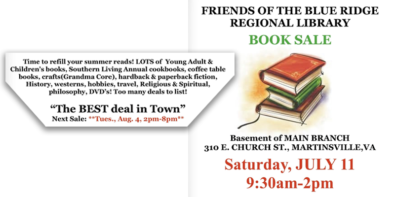 Friends of the Library Book Sale July 11